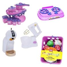 Cozinha Infantil Menina Batedeira Fogão Panelas 24 Peças - Altimar