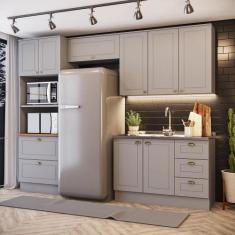 Cozinha Compacta 4 Peças com Paneleiro Torre Quente Amy Casa 812, Cinz