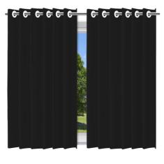 Cortina Blackout Preto com ilhós - 200x140cm - Vida Pratika