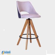 Banqueta Mégara Base Fixa Nozes Vários Tecidos em Linho e Veludo - Dat