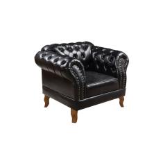 Poltrona Decorativa Duque Clássica Capitonê Chesterfield / Preta ( promoção )