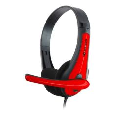 Fone de Ouvido Headset Gamer C3tech P2 Preto e Vermelho