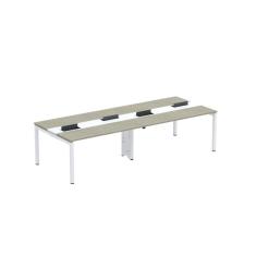 Mesa De Plataforma Dupla Para 4 Pessoas Corporativa 150x120-4p Pdc15-12-4p Nogueira Casablanca-branco