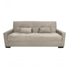Sofá Cama Lavínia 3 Lugares Suede Bege Matrix