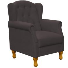 Poltrona Para Sala De Estar Yara P02 Suede Marrom