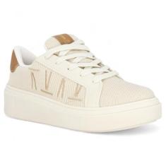 Tenis Vizzano Casual Plataforma Feminino Conforto Macio, Off white, 37