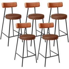 Kit 05 Banquetas Baixa Cozinha Sala Jantar Bancada Milão L02 material 