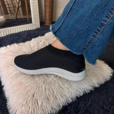 Tênis meia calce fácil Preto - Kamarine, Preto, 37