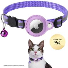 Coleira para GATO pet com suporte para Airtag, GPS ou rastreador (iten
