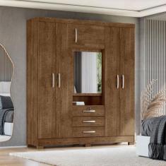Guarda-Roupa Capelinha 6 Portas com Espelho e 3 Gavetas com Chave Gale