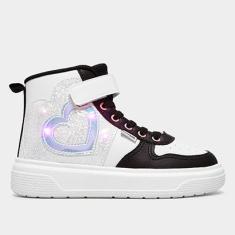 Tênis Infantil Cano Médio Pampili Led Coração Menina-Feminino
