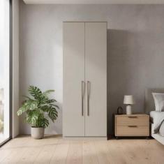 Módulo de Guarda Roupa 2 Portas 2 Gavetas Elegance Cinza/Níquel - Móve