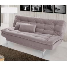 Sofá Cama Pratic Império Estofados Marrom Claro