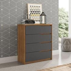 Cômoda 4 Gavetas Atria Demobile Améndola/Grafito