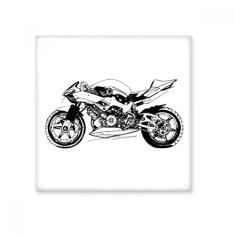 Decalque brilhante de azulejo de cerâmica preto com ilustração de motocicleta