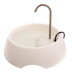 AMICUS - Fonte Bebedouro de Água Portátil AQUA MINI para Gatos e Cães - Fontes de Água para Pets, Bebedouro para Animais de Estimação - Adaptável, Aço Inoxidável, Bivolt - 1,2L de Capacidade - Branca