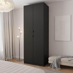 Guarda Roupa 2 Portas Cabideiro 2 Gavetas Hera CabeCasa MadeiraMadeira Preto