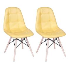 Conjunto 2 Cadeiras Eames Eiffel Botonê - Amarelo - Abra Casa