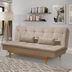 Sofá Cama 3 Lugares em Suede Tokio Yescasa Castor