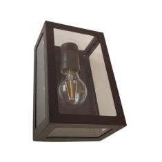 Arandela Externa Retro Quadrada 5 Vidros 20cm Marrom Rl