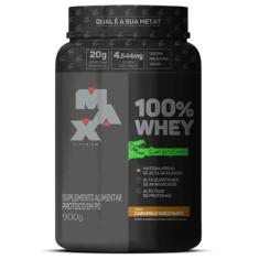 Whey Protein 100% Linha Dino Pote 900g Sabor Caramelo Macchiato Max Titanium