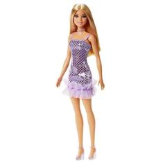 Boneca - Barbie - Fashion e Beauty - Glitz Vestido de Noite Lilas MATTEL