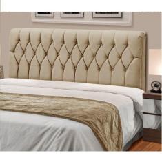 Cabeceira Estofada King 195cm Veloplus Istambul Dobuê, Bege