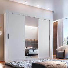 Guarda-Roupa Casal 3 Espelhos 3 Portas de Correr 4 Gavetas Gênesis Esp