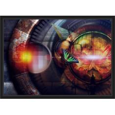 Quadro Decorativo Abstrato Borboleta Decoração Com Moldura - Vital Qua