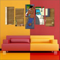 Quadro Decorativo BoJack Horseman Mosaico Com 5 Peças - Vital Quadros 