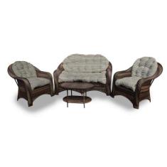 Conjunto de Sofá Fibra Sintética Janaína - 1 Sofá 2L + 2 Poltronas + 1