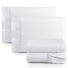 Jogo de Lençol Lese King Percal 180 Fios 4 Peças - Santos e Luan, Bran