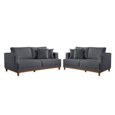 Conjunto Sofás 2 e 3 Lugares Fixo Estofados M-175 Veludo Martins - Mar