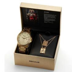 Relógio Seculus Masculino Jesus Dourado 20983GPSKDA1