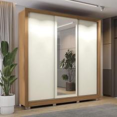 Guarda Roupa Roupeiro Casal com 3 Portas de Correr e Espelho CB01M570 