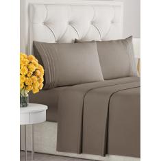 Conjunto de lençóis de 4 peças Cal King Size – extra macio, respirável e refrescante – Lençóis de cama duráveis de luxo para mulheres e homens – Bolsos profundos, fácil de encaixar e sem rugas –