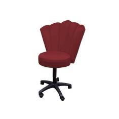 Cadeira mocho para estética de luxo Opala - IN-9 Decor, Veludo Bordo