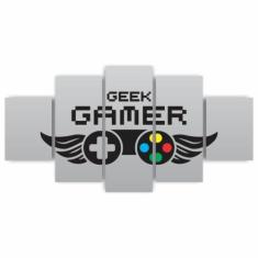 Quadros Decorativos MDF Gamer Geek Controle Cinza Sala Quarto - x4ades