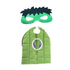 Kit Fantasia Capa e Máscara Menino Verde Festas Infantil - Lynx Produç