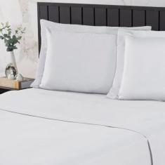 Jogo de Cama Casal King 400 Fios Percal 04 Peças Com Aba, Antiácaro, A