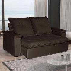 Sofá 3 Lugares 2,00m Retrátil e Reclinável Venus Bom Pastor, Marrom Ve