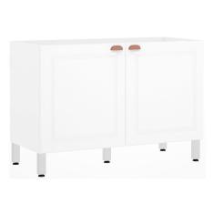 Balcão De Pia S/ Tampo 120cm 2 Portas Branco Polar