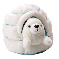 Wild Republic Harpa Seal Plush, Animal de pelúcia, brinquedo de pelúcia, presentes para crianças, w / iglu, 6 polegadas