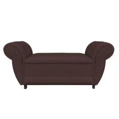 Divã Recamier Com Baú Grécia 1,55 Cm Suede Marrom