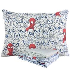 Jogo de Cama 100% Algodão Solteiro Estampado Spider Man 1,40 m x 2,10 m Com 3 Peças Lepper