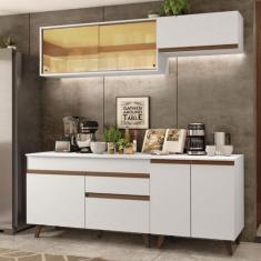 Armário de Cozinha Compacta 190cm Branco Reims Madesa 01, Branco