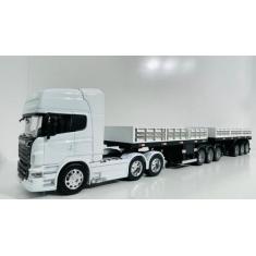 Conjunto Scania Bitrem Grade Baixa 3x3 Escala 1:32 - Diesel Miniaturas