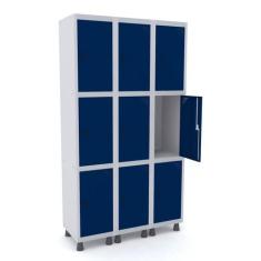 Armário Locker Guarda-Volume 9 Portas Aço Grp 503/9 - Pandin Móveis