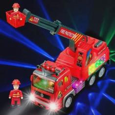 Caminhão Carro de Bombeiros Com Sons de Sirene Real Luzes 4D - Toy Kin