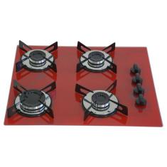 Fogão Cooktop À Gás 4 Bocas CO PREMIUM ChamaLar Ultra Chama Vidro Bivo